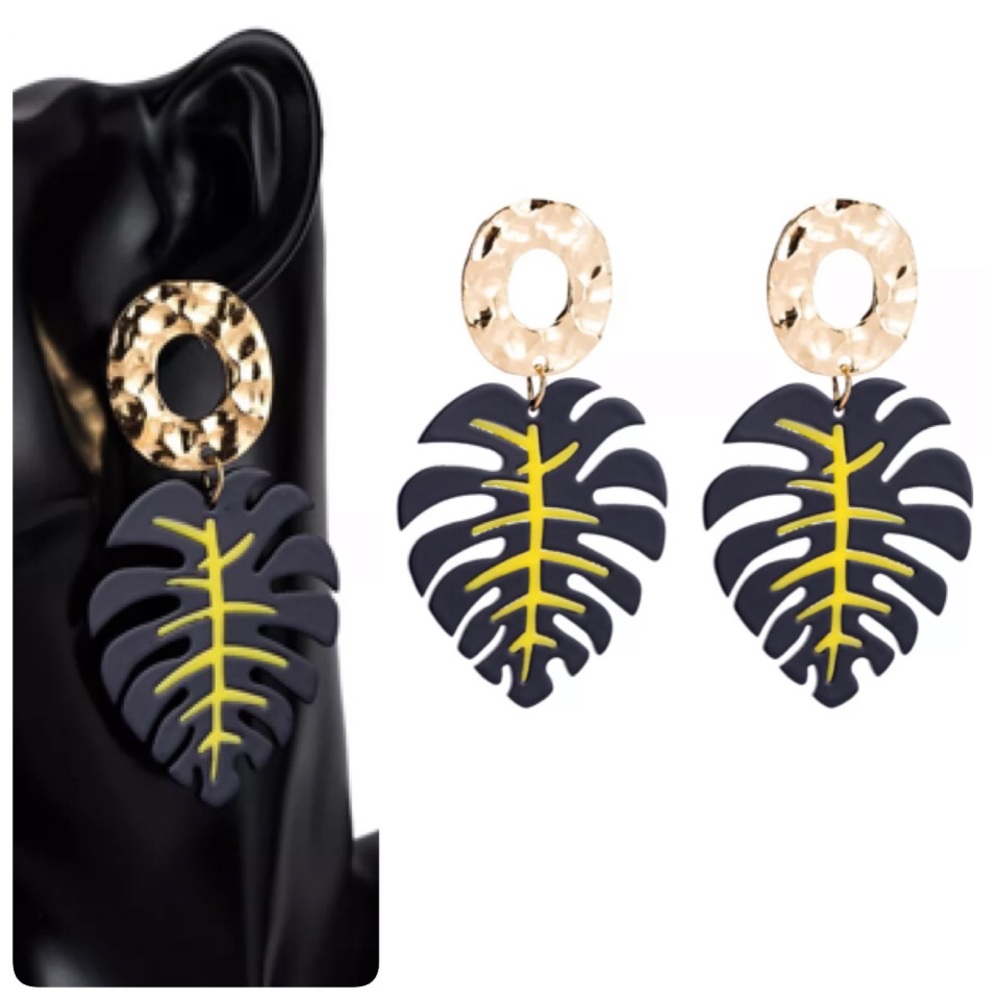Acrylic Bohemian Leaf Shaped Earrings
